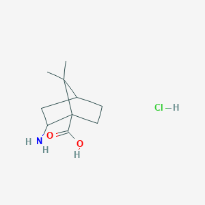molecular formula C10H18ClNO2 B2479034 2-Amino-7,7-dimethylbicyclo[2.2.1]heptane-1-carboxylic acid hydrochloride CAS No. 2228135-02-0