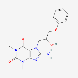 molecular formula C16H19N5O4 B2479039 8-amino-7-(2-hydroxy-3-phenoxypropyl)-1,3-dimethyl-1H-purine-2,6(3H,7H)-dione CAS No. 850739-25-2