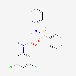 molecular formula C20H16Cl2N2O3S B2479046 N-(3,5-dichlorophenyl)-2-[(phenylsulfonyl)anilino]acetamide CAS No. 339102-93-1