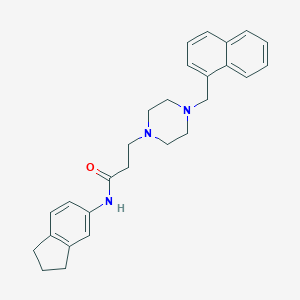 molecular formula C27H31N3O B247905 N-(2,3-dihydro-1H-inden-5-yl)-3-[4-(naphthalen-1-ylmethyl)piperazin-1-yl]propanamide 