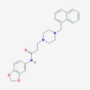 molecular formula C25H27N3O3 B247906 N-(1,3-benzodioxol-5-yl)-3-[4-(naphthalen-1-ylmethyl)piperazin-1-yl]propanamide 
