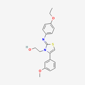 molecular formula C20H22N2O3S B2479061 (Z)-2-(2-((4-乙氧苯基)亚氨基)-4-(3-甲氧基苯基)噻唑-3(2H)-基)乙醇 CAS No. 915189-32-1