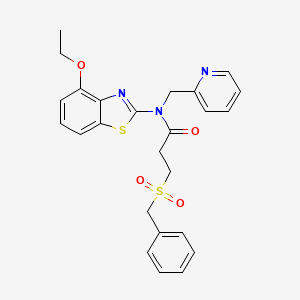 molecular formula C25H25N3O4S2 B2479062 3-(苄基磺酰基)-N-(4-乙氧基苯并[d]噻唑-2-基)-N-(吡啶-2-基甲基)丙酰胺 CAS No. 923473-32-9