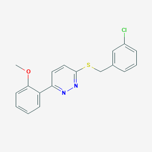 molecular formula C18H15ClN2OS B2479095 3-((3-Chlorobenzyl)thio)-6-(2-methoxyphenyl)pyridazine CAS No. 896044-98-7