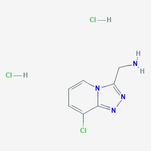 molecular formula C7H9Cl3N4 B2479102 8-氯-[1,2,4]三唑并[4,3-a]吡啶-3-基甲胺二盐酸盐 CAS No. 2031269-53-9