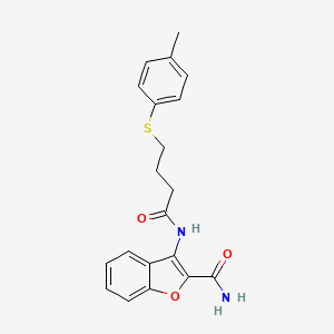 molecular formula C20H20N2O3S B2479109 3-(4-(p-Tolylthio)butanamido)benzofuran-2-carboxamide CAS No. 899732-76-4