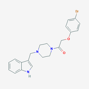 molecular formula C21H22BrN3O2 B247912 2-(4-溴苯氧基)-1-[4-(1H-吲哚-3-基甲基)-1-哌嗪基]乙酮 