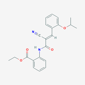 B2479122 (E)-ethyl 2-(2-cyano-3-(2-isopropoxyphenyl)acrylamido)benzoate CAS No. 380551-35-9