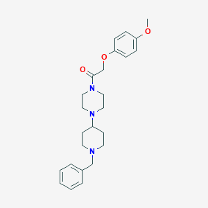 molecular formula C25H33N3O3 B247913 1-[4-(1-Benzylpiperidin-4-yl)piperazin-1-yl]-2-(4-methoxyphenoxy)ethanone 