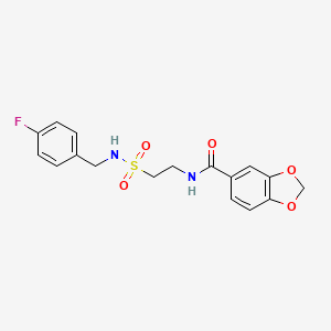 molecular formula C17H17FN2O5S B2479136 N-[2-[(4-fluorophenyl)methylsulfamoyl]ethyl]-1,3-benzodioxole-5-carboxamide CAS No. 899968-40-2