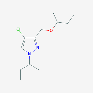 molecular formula C12H21ClN2O B2479139 3-(sec-butoxymethyl)-1-sec-butyl-4-chloro-1H-pyrazole CAS No. 1856102-13-0