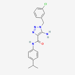 molecular formula C19H20ClN5O B2479140 5-amino-1-[(3-chlorophenyl)methyl]-N-(4-propan-2-ylphenyl)triazole-4-carboxamide CAS No. 899973-87-6