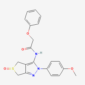 molecular formula C20H19N3O4S B2479142 N-(2-(4-methoxyphenyl)-5-oxido-4,6-dihydro-2H-thieno[3,4-c]pyrazol-3-yl)-2-phenoxyacetamide CAS No. 1007530-14-4