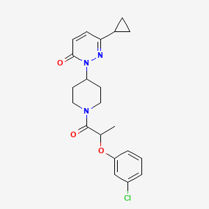 2-[1-[2-(3-Chlorophenoxy)propanoyl]piperidin-4-yl]-6-cyclopropylpyridazin-3-one