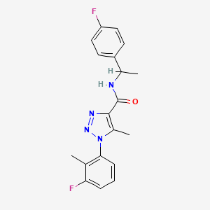 molecular formula C19H18F2N4O B2479166 1-(3-fluoro-2-methylphenyl)-N-(1-(4-fluorophenyl)ethyl)-5-methyl-1H-1,2,3-triazole-4-carboxamide CAS No. 1326844-14-7