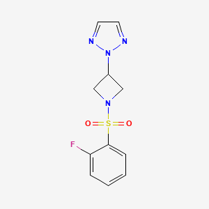 2-(1-((2-fluorophenyl)sulfonyl)azetidin-3-yl)-2H-1,2,3-triazole