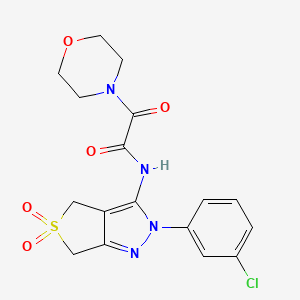 molecular formula C17H17ClN4O5S B2479187 N-(2-(3-chlorophenyl)-5,5-dioxido-4,6-dihydro-2H-thieno[3,4-c]pyrazol-3-yl)-2-morpholino-2-oxoacetamide CAS No. 899733-99-4