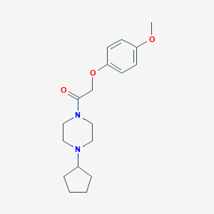 molecular formula C18H26N2O3 B247919 1-(4-Cyclopentylpiperazin-1-yl)-2-(4-methoxyphenoxy)ethanone 