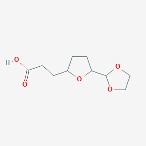 molecular formula C10H16O5 B2479196 3-[5-(1,3-二氧戊环-2-基)氧杂环-2-基]丙酸 CAS No. 1989659-88-2