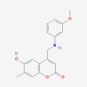molecular formula C18H17NO4 B2479200 6-羟基-4-(((3-甲氧苯基)氨基)甲基)-7-甲基-2H-色烯-2-酮 CAS No. 859859-11-3