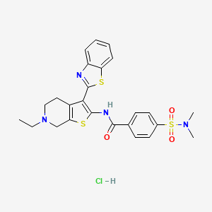 N-(3-(benzo[d]thiazol-2-yl)-6-ethyl-4,5,6,7-tetrahydrothieno[2,3-c]pyridin-2-yl)-4-(N,N-dimethylsulfamoyl)benzamide hydrochloride