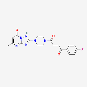 1-(4-Fluorophenyl)-4-(4-(5-methyl-7-oxo-4,7-dihydro-[1,2,4]triazolo[1,5-a]pyrimidin-2-yl)piperazin-1-yl)butane-1,4-dione