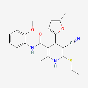 5-cyano-6-ethylsulfanyl-N-(2-methoxyphenyl)-2-methyl-4-(5-methylfuran-2-yl)-1,4-dihydropyridine-3-carboxamide