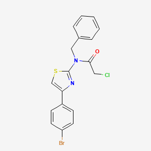 molecular formula C18H14BrClN2OS B2479212 N-benzyl-N-[4-(4-bromophenyl)-1,3-thiazol-2-yl]-2-chloroacetamide CAS No. 560998-18-7