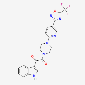 1-(1H-indol-3-yl)-2-(4-(5-(5-(trifluoromethyl)-1,2,4-oxadiazol-3-yl)pyridin-2-yl)piperazin-1-yl)ethane-1,2-dione