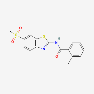 2-methyl-N-(6-methylsulfonyl-1,3-benzothiazol-2-yl)benzamide
