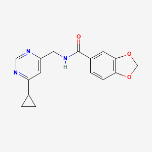 N-((6-cyclopropylpyrimidin-4-yl)methyl)benzo[d][1,3]dioxole-5-carboxamide