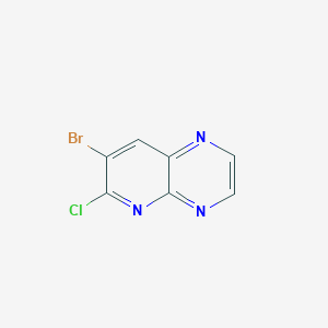 molecular formula C7H3BrClN3 B2479227 7-溴-6-氯吡啶并[2,3-b]吡嗪 CAS No. 1823374-98-6