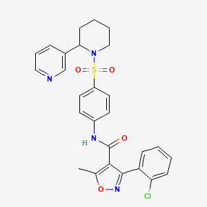 3-(2-chlorophenyl)-5-methyl-N-(4-((2-(pyridin-3-yl)piperidin-1-yl)sulfonyl)phenyl)isoxazole-4-carboxamide