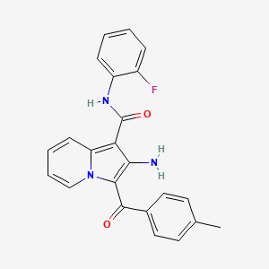 2-amino-N-(2-fluorophenyl)-3-(4-methylbenzoyl)indolizine-1-carboxamide