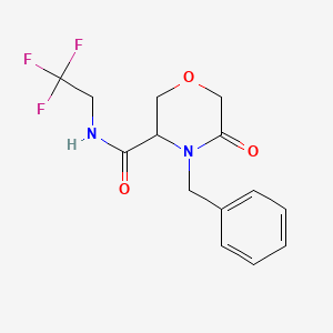 molecular formula C14H15F3N2O3 B2479238 4-苄基-5-氧代-N-(2,2,2-三氟乙基)吗啉-3-甲酰胺 CAS No. 1351588-48-1