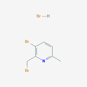 molecular formula C7H8Br3N B2479243 3-Bromo-2-(bromomethyl)-6-methylpyridine;hydrobromide CAS No. 2344685-73-8