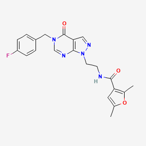 N-(2-(5-(4-fluorobenzyl)-4-oxo-4,5-dihydro-1H-pyrazolo[3,4-d]pyrimidin-1-yl)ethyl)-2,5-dimethylfuran-3-carboxamide