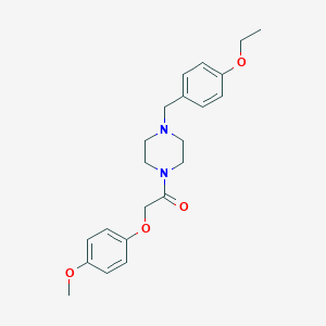 molecular formula C22H28N2O4 B247925 1-(4-Ethoxybenzyl)-4-[(4-methoxyphenoxy)acetyl]piperazine 