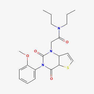 molecular formula C21H25N3O4S B2479250 2-[3-(2-methoxyphenyl)-2,4-dioxo-1H,2H,3H,4H-thieno[3,2-d]pyrimidin-1-yl]-N,N-dipropylacetamide CAS No. 1261005-34-8