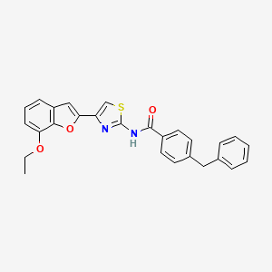 molecular formula C27H22N2O3S B2479252 4-benzyl-N-(4-(7-ethoxybenzofuran-2-yl)thiazol-2-yl)benzamide CAS No. 921797-72-0