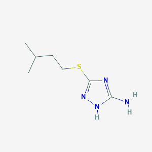 molecular formula C7H14N4S B2479255 3-[(3-methylbutyl)thio]-1H-1,2,4-triazol-5-amine CAS No. 861925-01-1