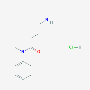 molecular formula C12H19ClN2O B2479264 N-methyl-4-(methylamino)-N-phenylbutanamide hydrochloride CAS No. 1606083-52-6