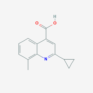 molecular formula C14H13NO2 B2479266 2-Cyclopropyl-8-methylquinoline-4-carboxylic acid CAS No. 854859-99-7