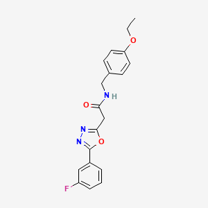 molecular formula C19H18FN3O3 B2479267 N-(4-乙氧基苄基)-2-(5-(3-氟苯基)-1,3,4-恶二唑-2-基)乙酰胺 CAS No. 1286706-65-7