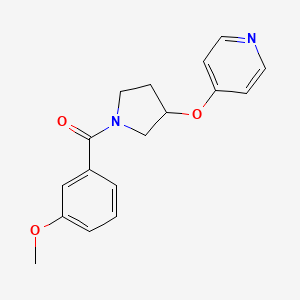 molecular formula C17H18N2O3 B2479277 (3-甲氧基苯基)(3-(吡啶-4-基氧基)吡咯烷-1-基)甲酮 CAS No. 2034314-56-0