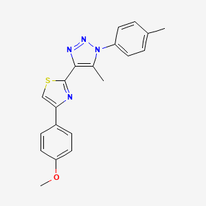 molecular formula C20H18N4OS B2479278 4-[4-(4-甲氧基苯基)-1,3-噻唑-2-基]-5-甲基-1-(4-甲基苯基)-1H-1,2,3-三唑 CAS No. 1206990-74-0