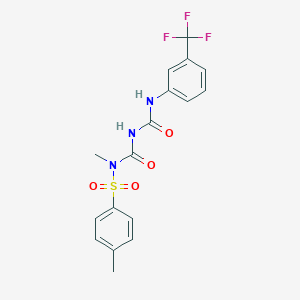 molecular formula C17H16F3N3O4S B2479287 N,4-dimethyl-N-(((3-(trifluoromethyl)phenyl)carbamoyl)carbamoyl)benzenesulfonamide CAS No. 324539-82-4