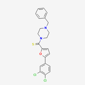 molecular formula C22H20Cl2N2OS B2479291 (4-Benzylpiperazin-1-yl)(5-(3,4-dichlorophenyl)furan-2-yl)methanethione CAS No. 941966-03-6