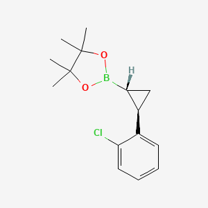 molecular formula C15H20BClO2 B2479294 2-[(1R,2R)-2-(2-Chlorophenyl)cyclopropyl]-4,4,5,5-tetramethyl-1,3,2-dioxaborolane CAS No. 2246490-55-9