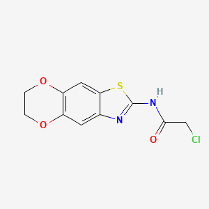 molecular formula C11H9ClN2O3S B2479302 2-氯-N-6,7-二氢[1,4]二氧杂环[2,3-f][1,3]苯并噻唑-2-基乙酰胺 CAS No. 923744-15-4